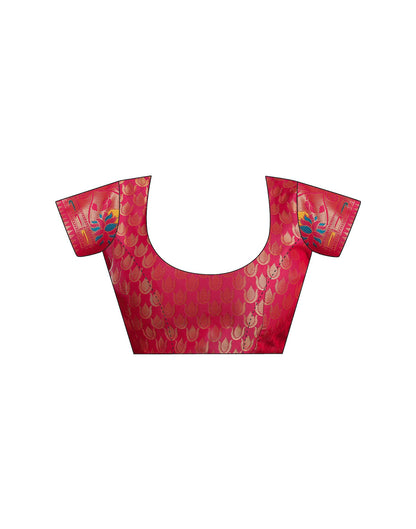 Dark Pink Silk Woven Paithani Saree