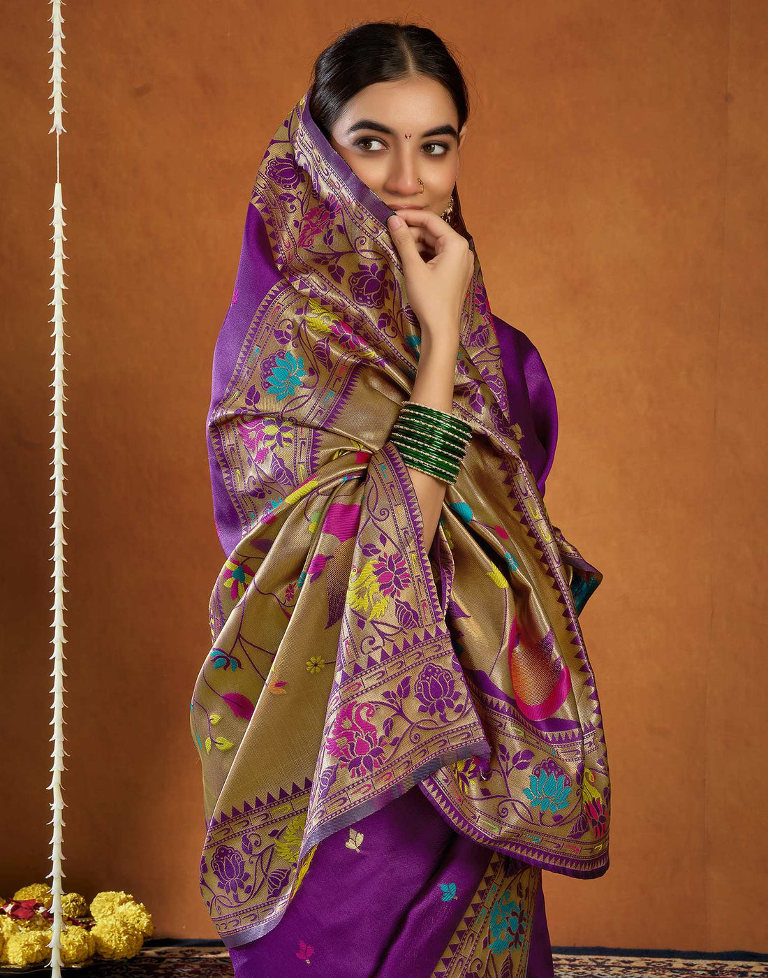 Dark Purple Silk Woven Paithani Saree