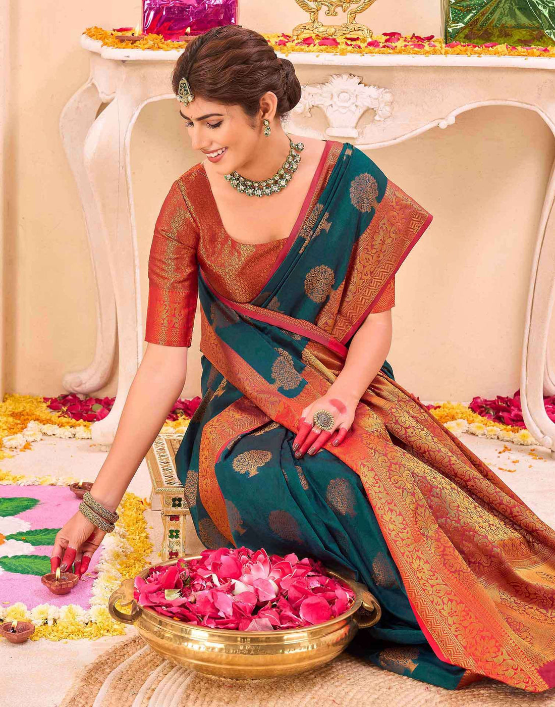 Blue Silk Woven Banarasi Saree