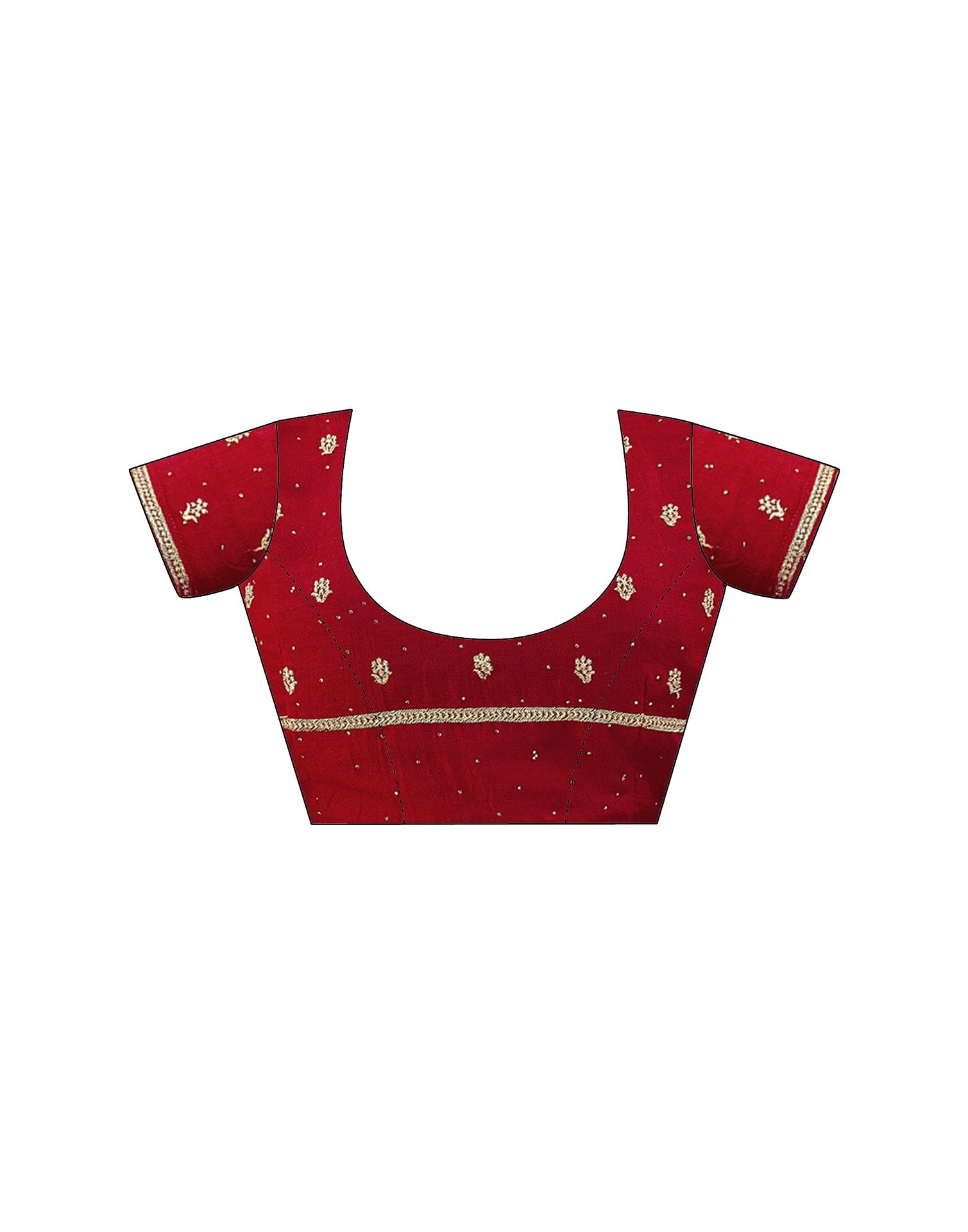 Red Silk Embroidery Embellished Saree