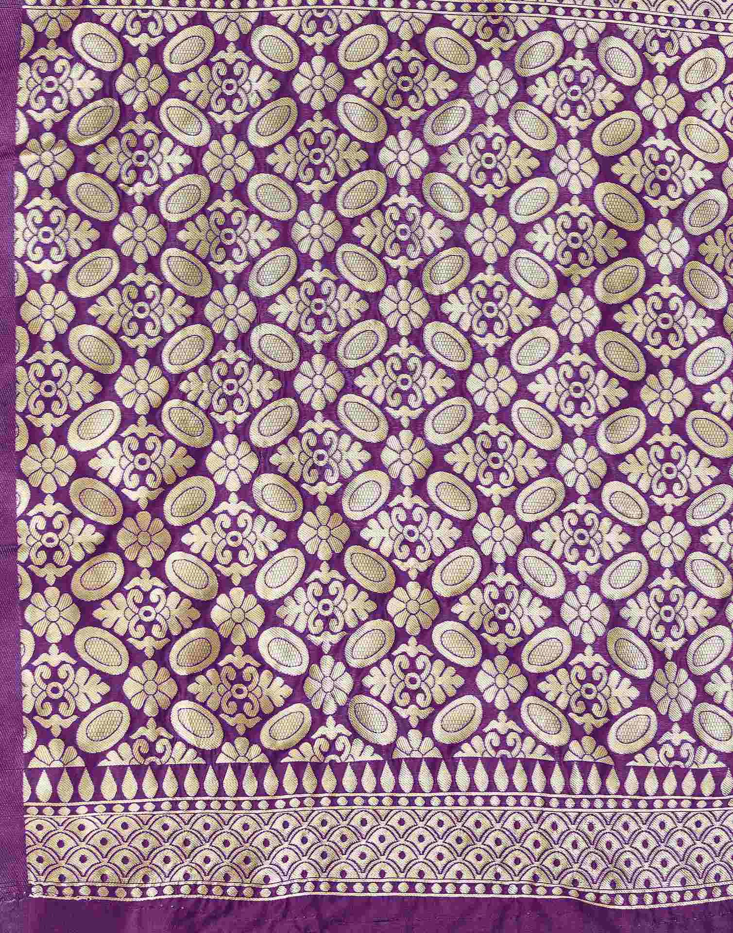 Dark Purple Silk Woven Saree