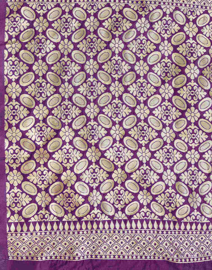 Dark Purple Silk Woven Saree