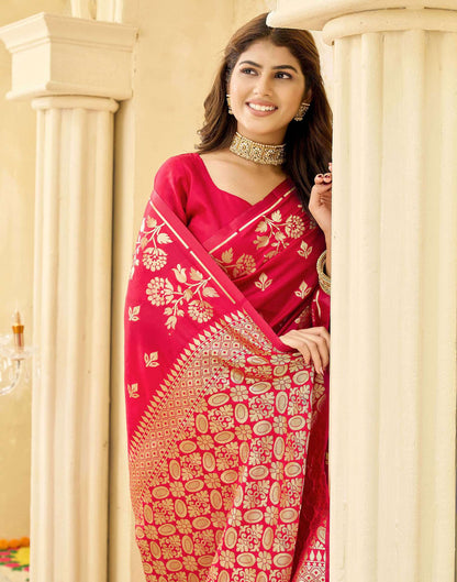 Red Silk Woven Saree