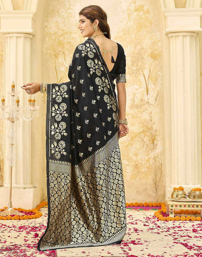 Black Silk Woven Saree