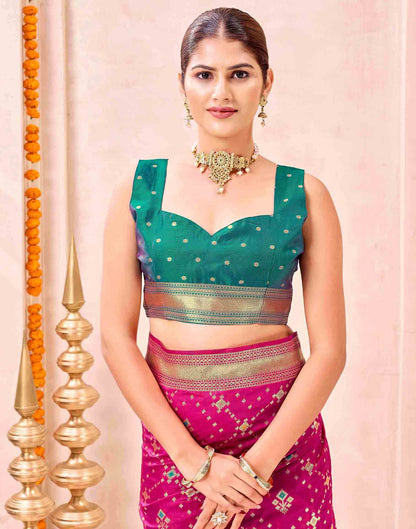 Rani Pink Silk Woven Patola Saree