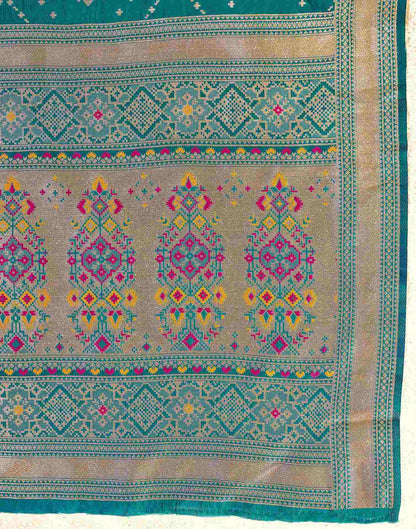 Teal Green Silk Woven Patola Saree