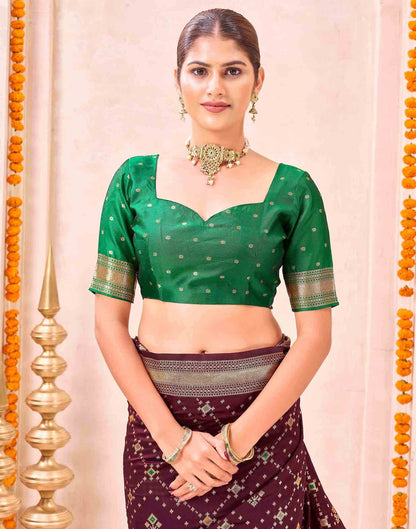 Maroon Silk Woven Patola Saree