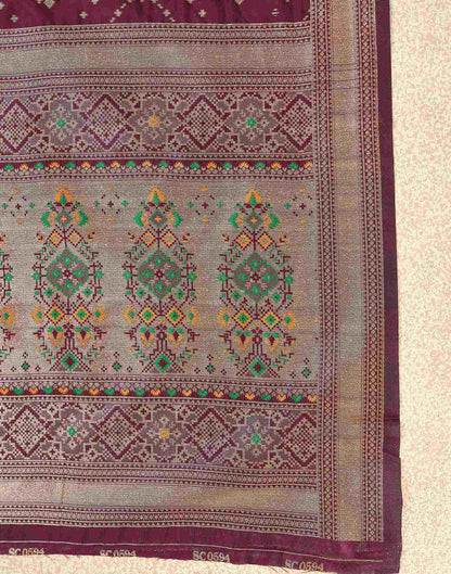 Maroon Silk Woven Patola Saree