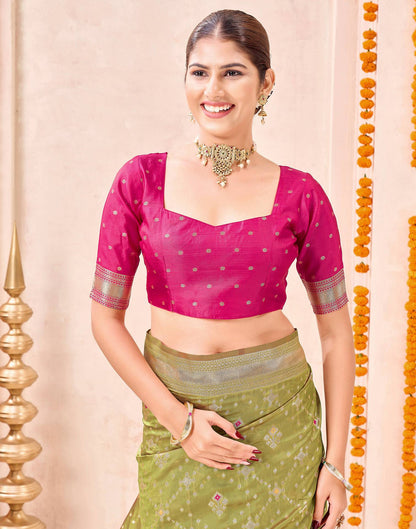 Mehndi Green Silk Woven Patola Saree