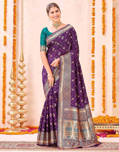 Purple Silk Woven Patola Saree