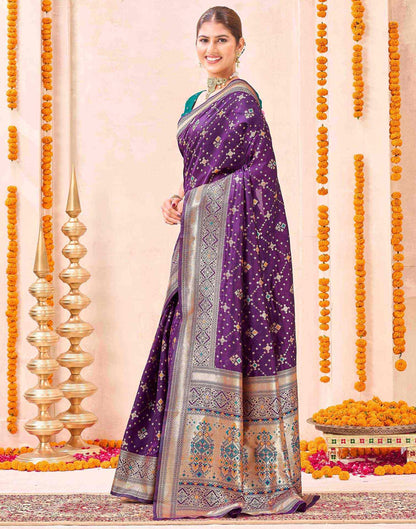 Purple Silk Woven Patola Saree