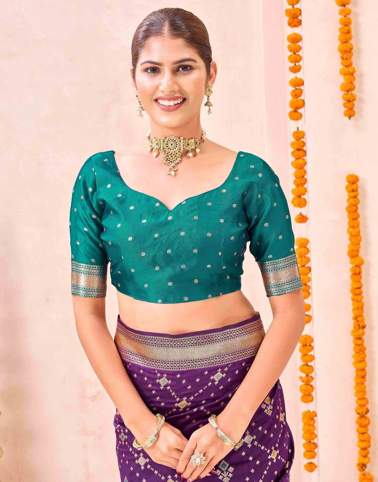 Purple Silk Woven Patola Saree