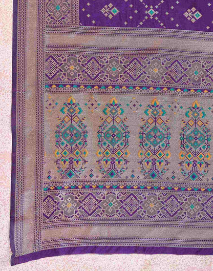 Purple Silk Woven Patola Saree