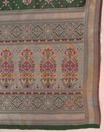 Dark Green Silk Woven Patola Saree