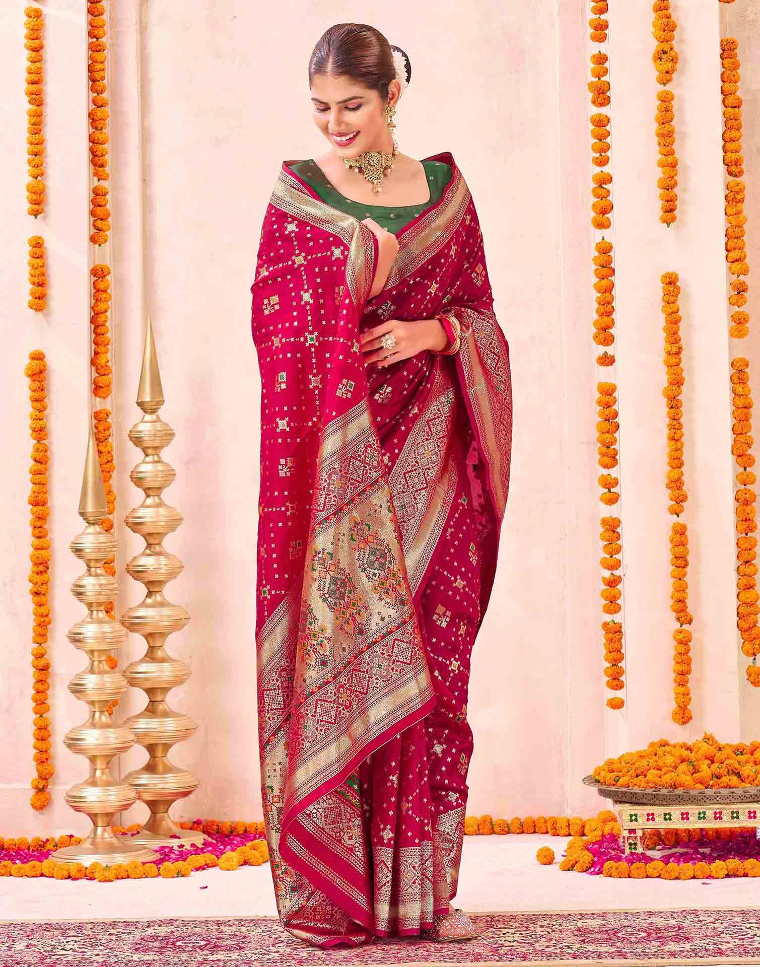 Red Silk Woven Patola Saree