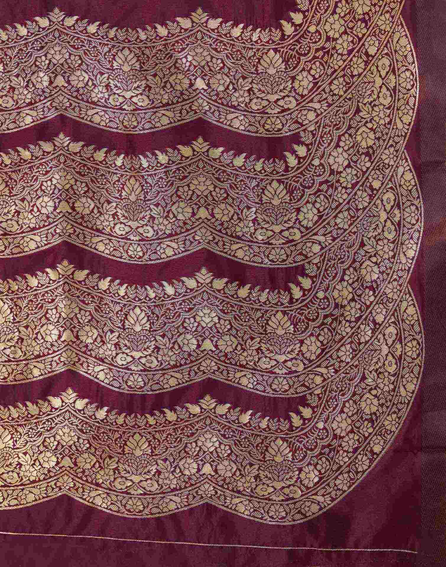 Maroon Silk Woven Saree