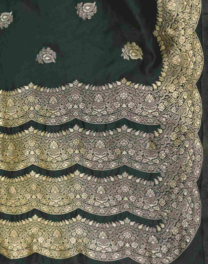 Dark Green Silk Woven Saree