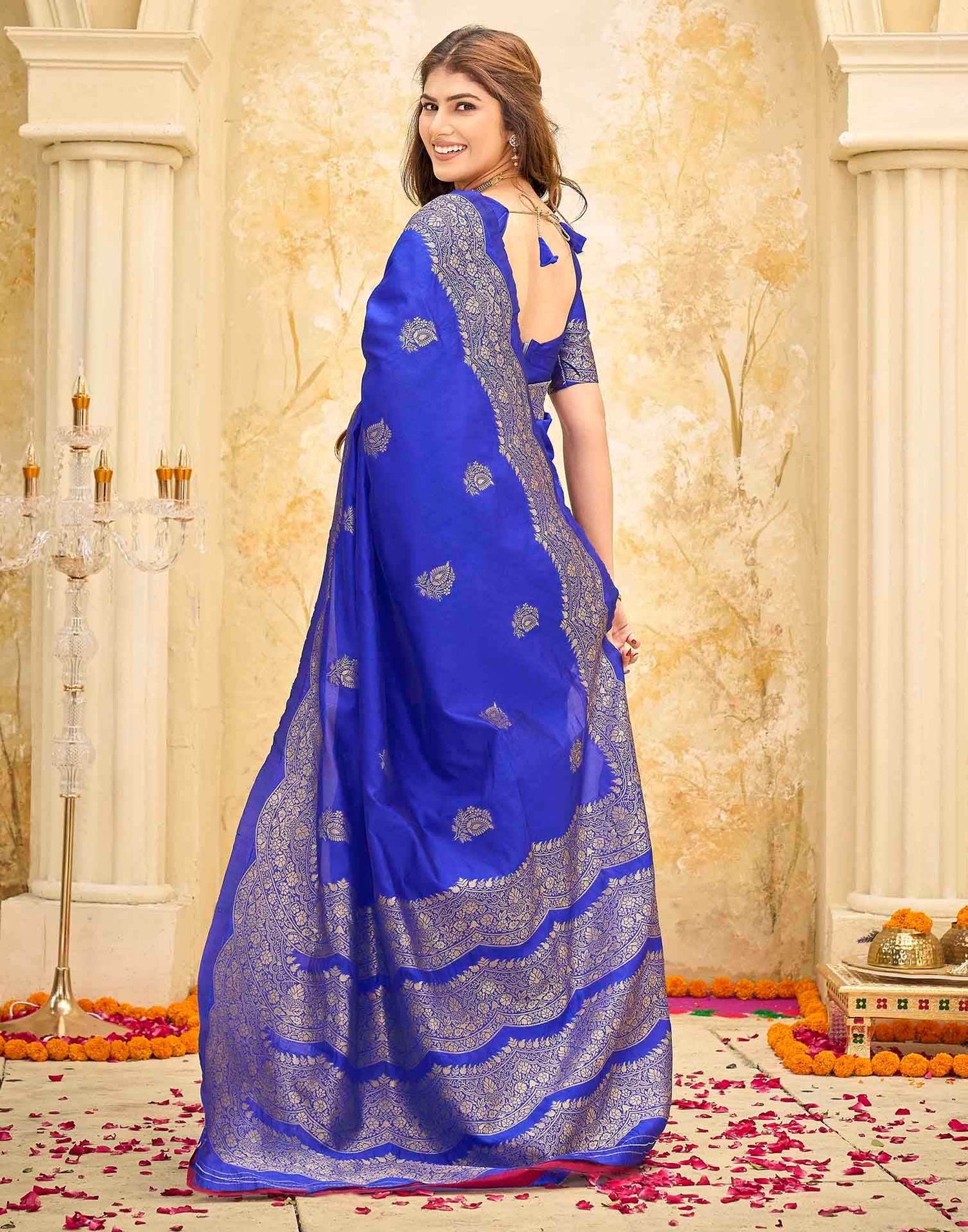 Blue Silk Woven Saree