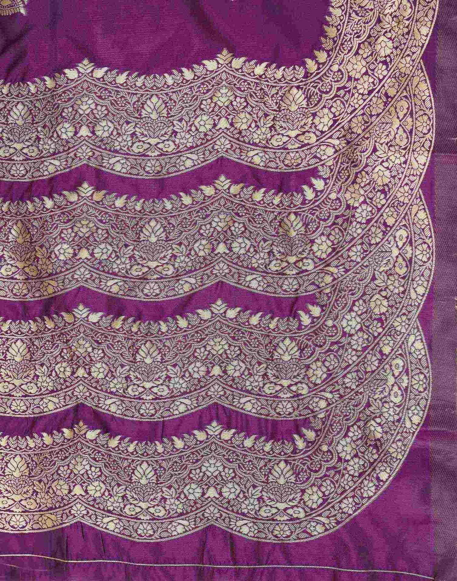 Dark Purple Silk Woven Saree