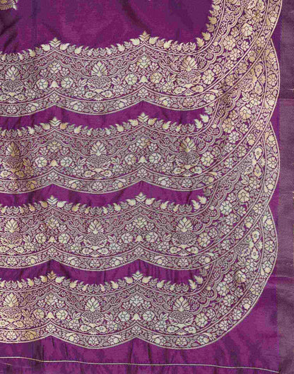 Dark Purple Silk Woven Saree