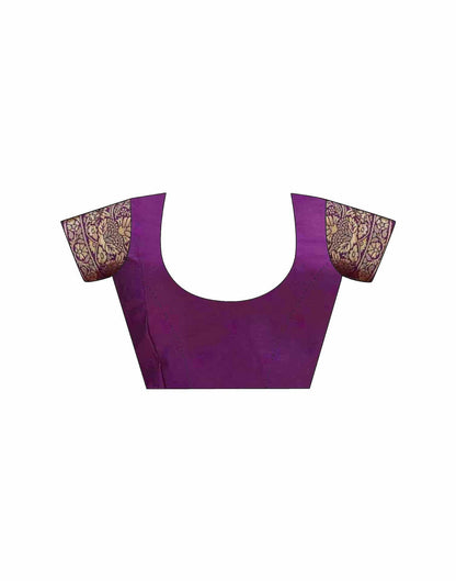 Dark Purple Silk Woven Saree
