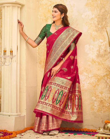 Red Silk Woven Banarasi Saree