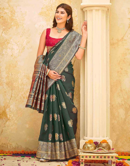 Green Silk Woven Banarasi Saree