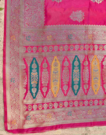 Rani Pink Silk Woven Banarasi Saree