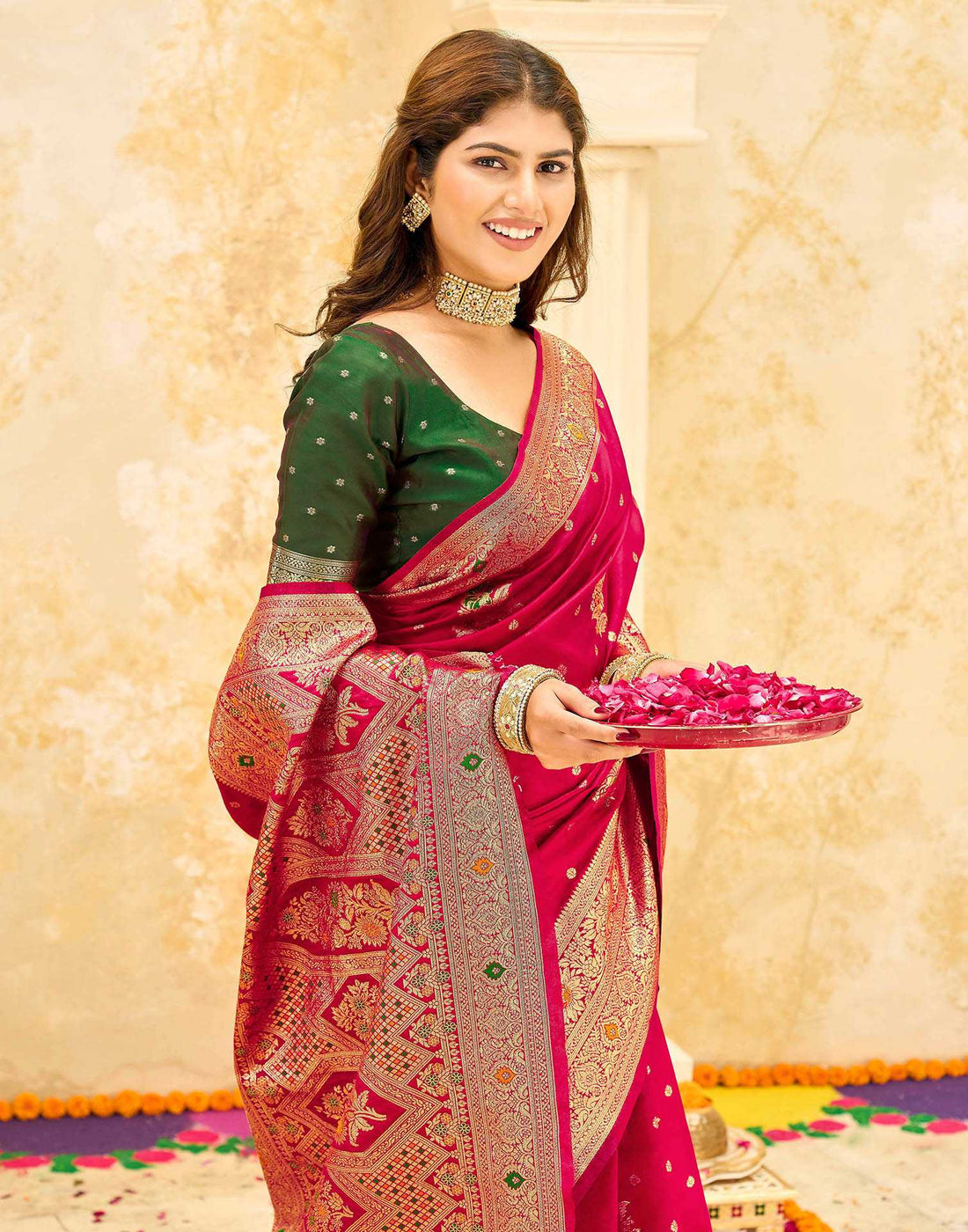 Red Silk Woven Banarasi Saree