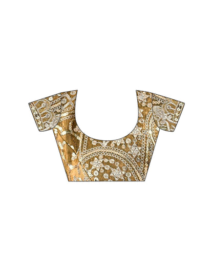 Khaki Shimmer Sequence Embroidery  Saree