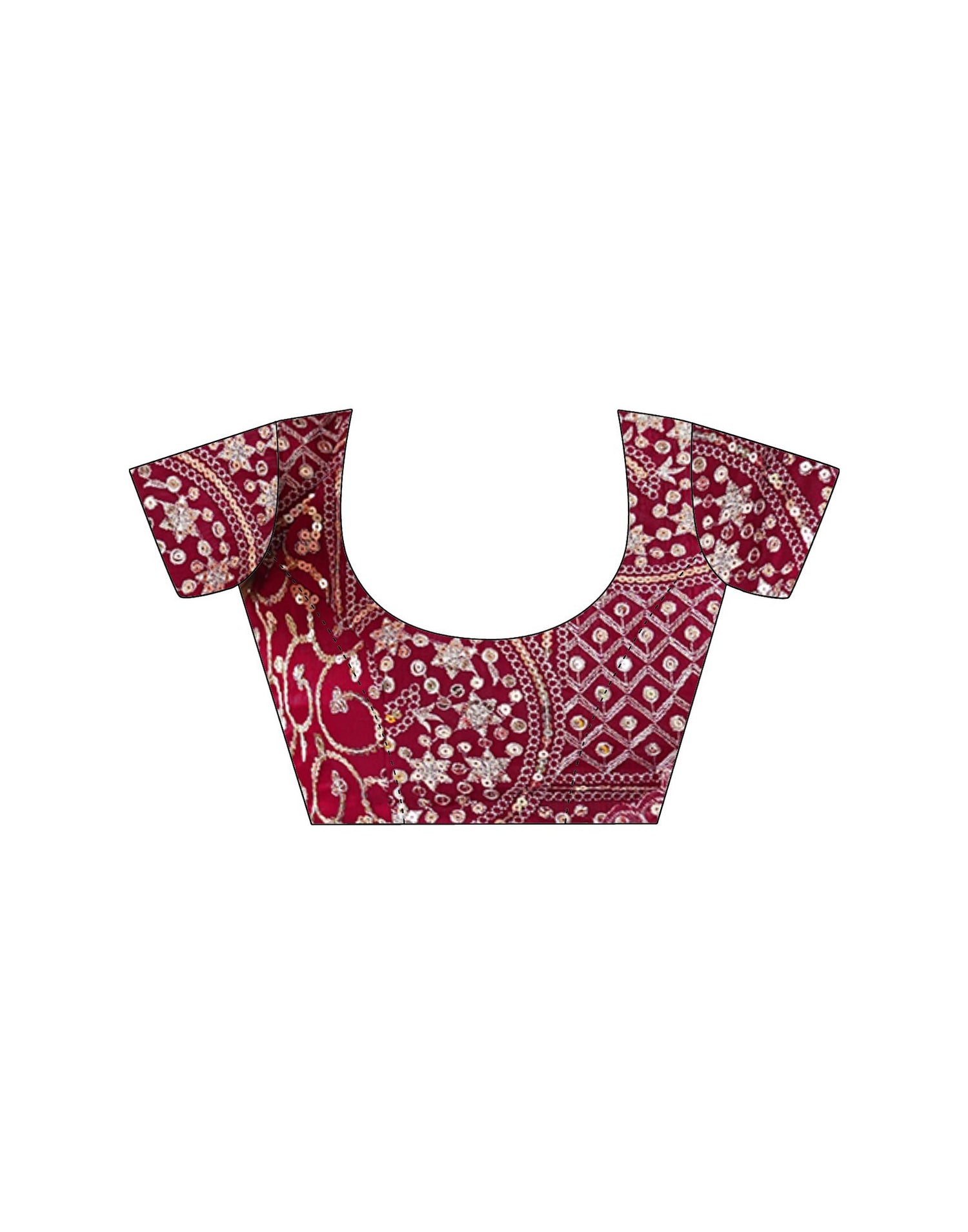 Rani Pink Shimmer Sequence Embroidery  Saree