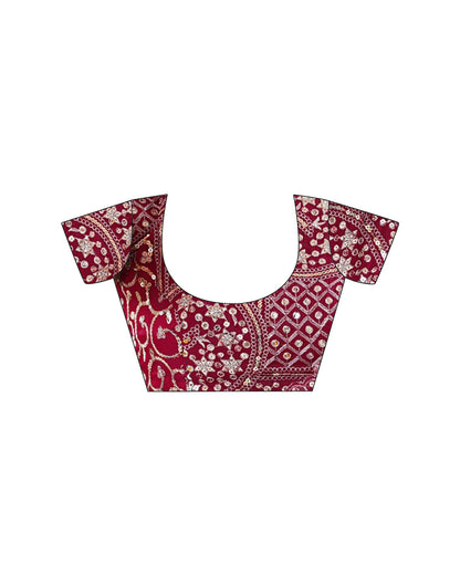 Rani Pink Shimmer Sequence Embroidery  Saree