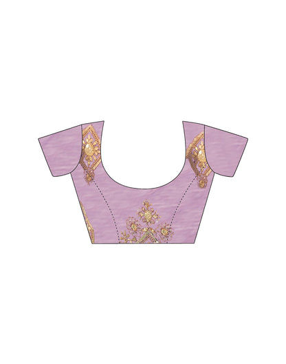 Lavender Shimmer Sequence Embroidery  Saree