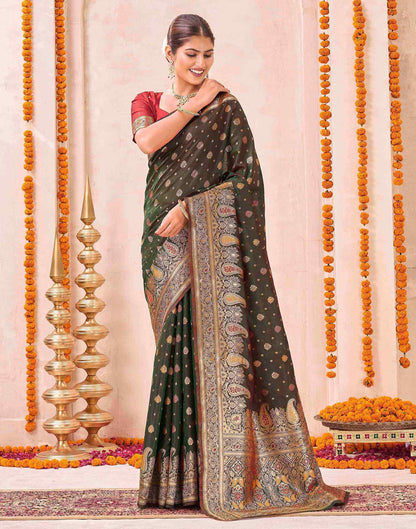 Green Silk Woven Banarasi Saree