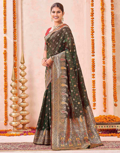 Green Silk Woven Banarasi Saree