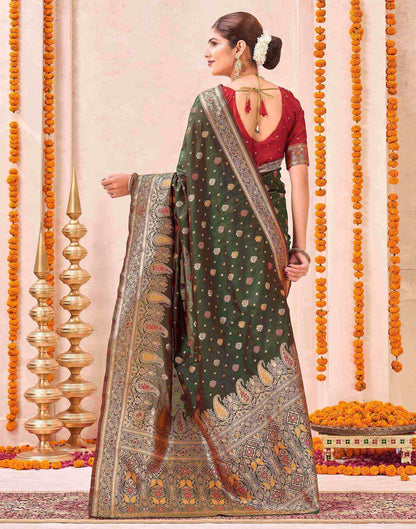 Green Silk Woven Banarasi Saree