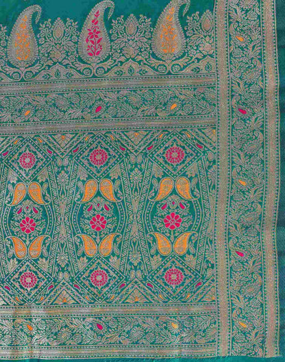 Rama Green Silk Woven Banarasi Saree
