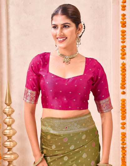 Mehandi Green Silk Woven Banarasi Saree