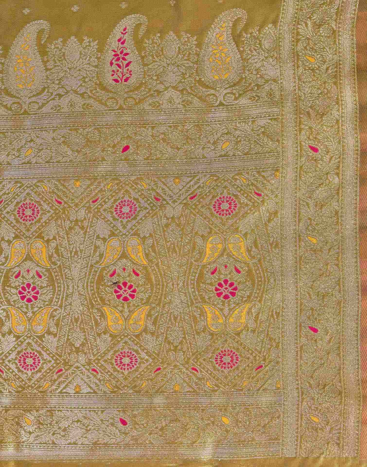 Mehandi Green Silk Woven Banarasi Saree