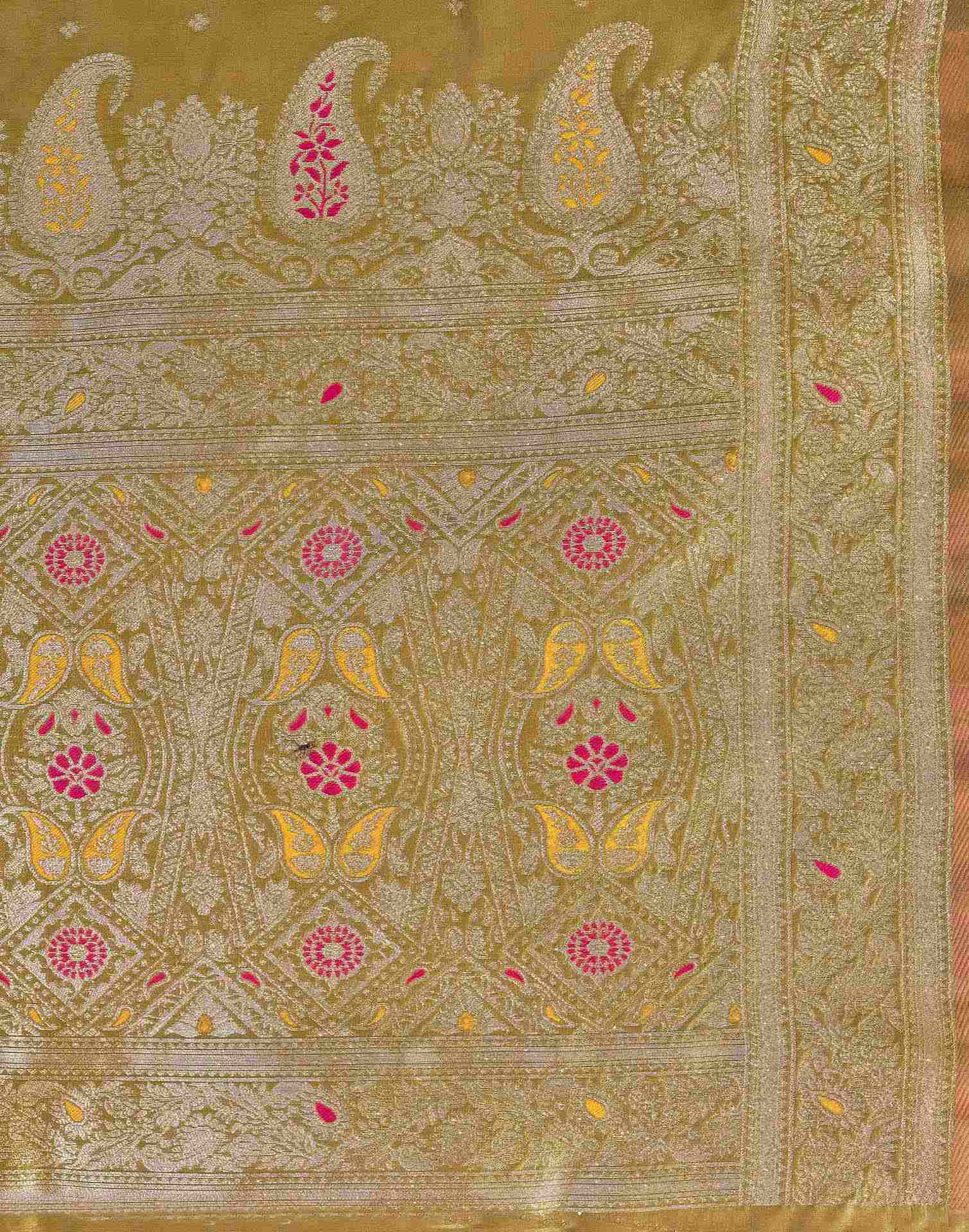 Mehandi Green Silk Woven Banarasi Saree