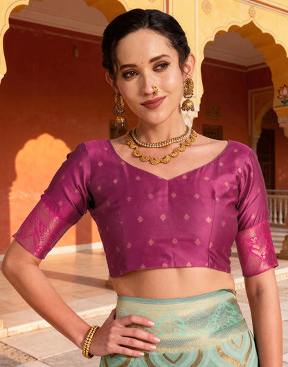 Mint Blue Silk Woven Saree