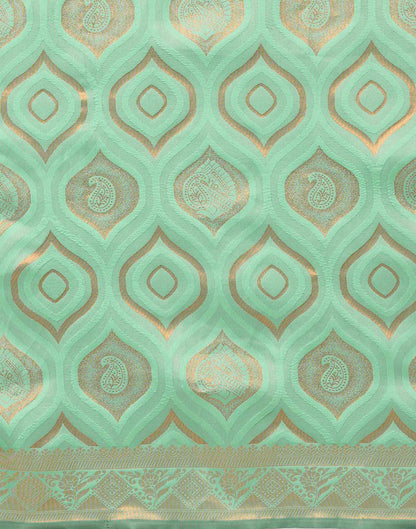 Mint Blue Silk Woven Saree