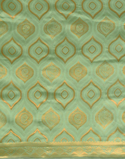 Pista Green Silk Woven Saree