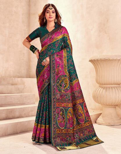 Green Silk Woven Patola Saree