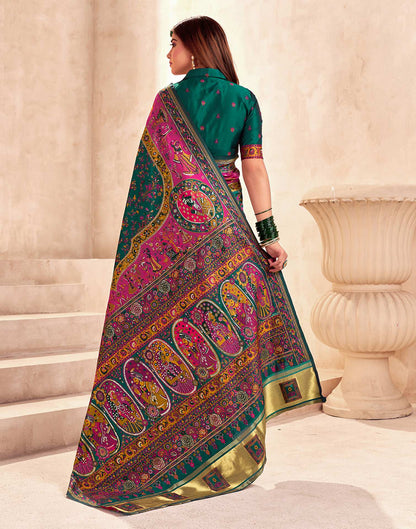 Green Silk Woven Patola Saree