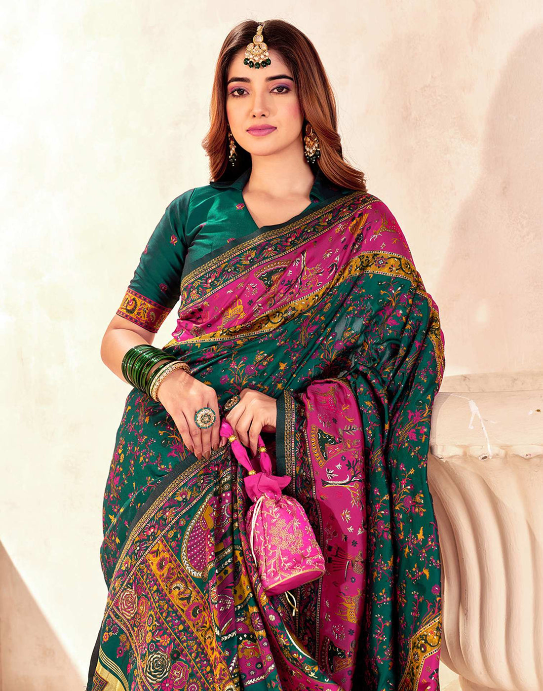 Green Silk Woven Patola Saree