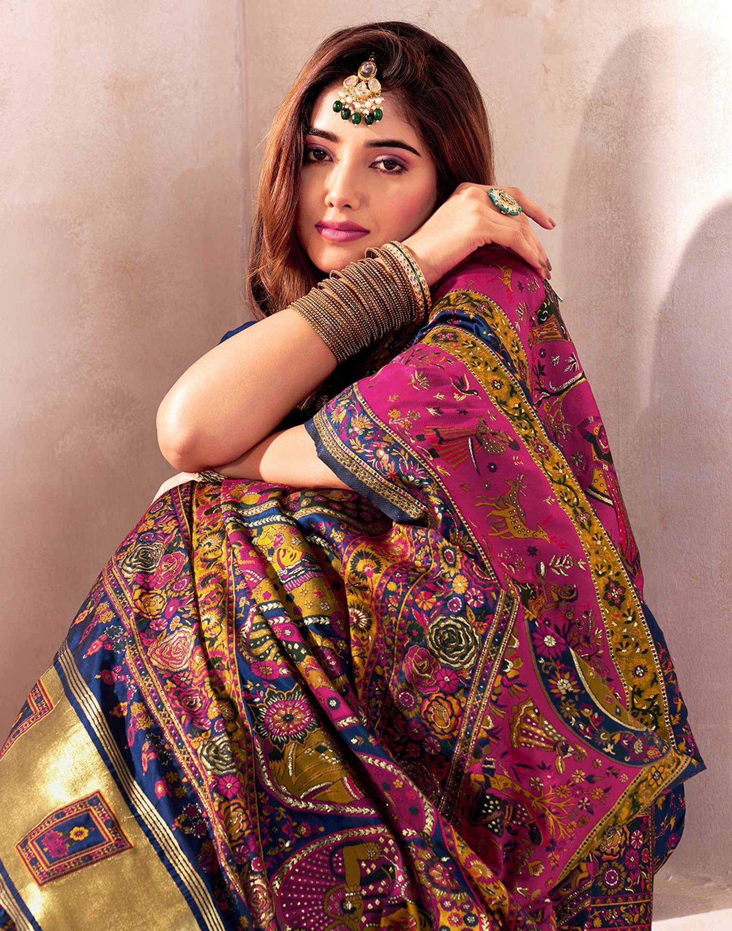 Navy Blue Silk Woven Patola Saree