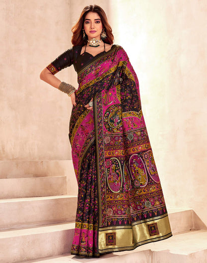 Black Silk Woven Patola Saree