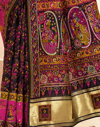 Black Silk Woven Patola Saree