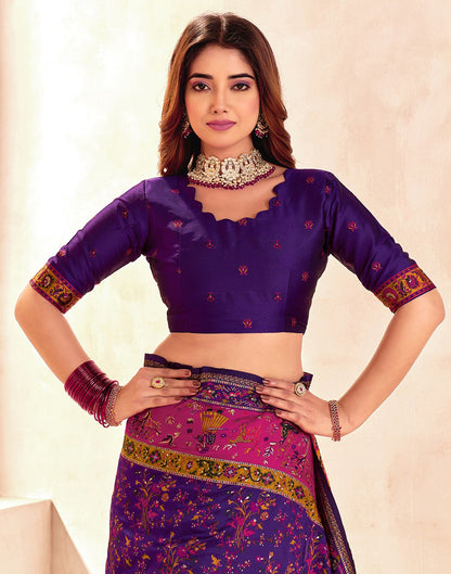 Purple Silk Woven Patola Saree